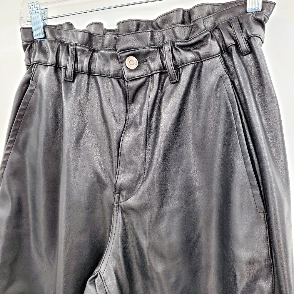 Zara Baggy High Rise Faux Leather Pants - Picture 5 of 11